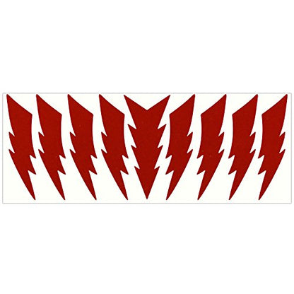 LiteMark Reflective Lightning Bolt Sticker, Bike, Helmet, Red, 4 Inch - Pack of 9 Pcs - color: Red