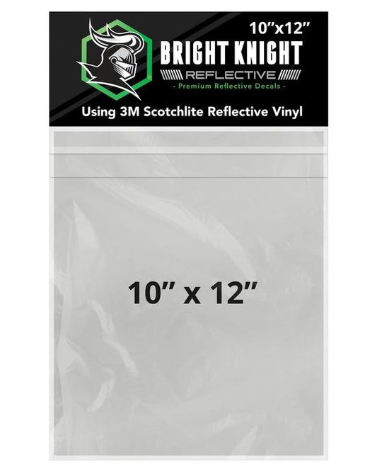 Bright Knight Decals White 3M Reflective Tape - 10x12 Flat Sheet Vinyl Motorcycle Helmet Stickers, Waterproof Safety Vinyl Wrap, Reflective Stickers for Helmet, Hard Hats, Cars, Bikes & Rims - color: White, size: 10x12