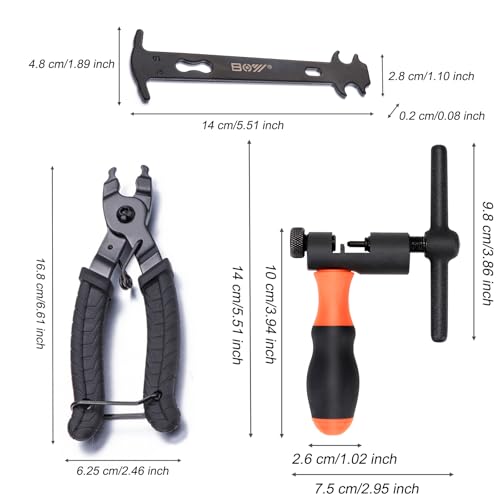 Universal Bike Chain Tool Kit with Bike Breaker Main Chain Pliers Chain Checker for Road MTB Bike 1-12 Speed Chain Disassemble Chain Splitter and Breaker - color: Bike Chain Tool Kit