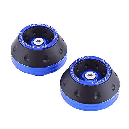 CNC Aluminum Motorcycle Front Fork Frame Sliders, Wheel Crash Protector Motorbike Falling Universal for Motorcycles Motorbikes Moped Scooters(Blue)