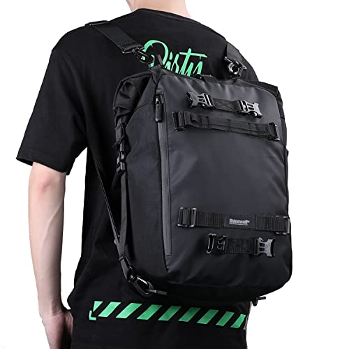 Waterproof Motorcycle Tail Bag 20L Motorbike Rear Rack Storage Bag Saddle Pannier for Touring Adventure Commuting Black - size: 20L