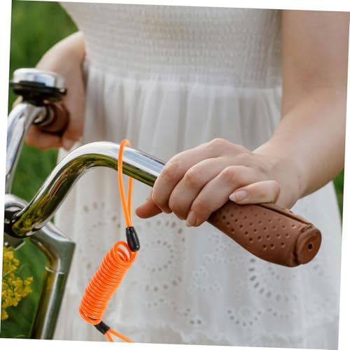 4pcs Motorcycle Brake Lock Reminder Cable Durable Security Wire Rope for Helmet Baggage Bike Accessories Lightweight Robust Theft Protection Red Orange