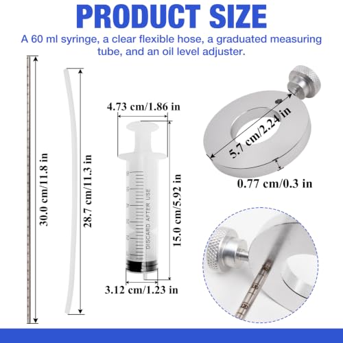 Motorcycle Fork Oil Level Tool Professional Suspension Oil Level Adjuster 60ml Syringe with Adjustable Ring & 300mm Scale Pipe for Motorcycle Maintenance