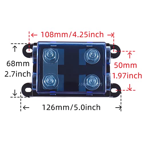 BOJACK 2-Way AMG Mega Fuse Holder (Pack of 1 ANM-B2) - size: 2-Way