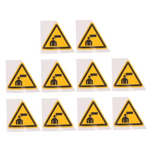 Healifty 10pcs Caution Stickers for Machines Watch Your Head Triangle Signs Warning Sticker for Equipment Safety Caution Decals Adhesive Safety Signs