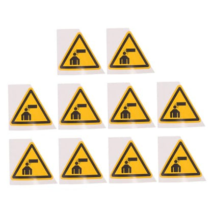 Healifty 10pcs Caution Stickers for Machines Watch Your Head Triangle Signs Warning Sticker for Equipment Safety Caution Decals Adhesive Safety Signs