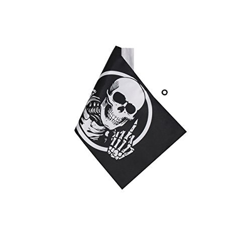 Pirate American Flag Bandana Crossbones Skull 6x 10'' Flags For 3/8 Diameter Motorcycle Flagpole, Double-Sided Sewing UV Coated Flag Replacement - color: Skull Flag
