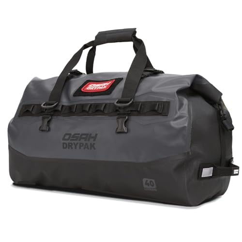 Waterproof Duffel Bag - Motorcycle Dry Bag 40L Tail Bag with Large Storage Space, Waterproof Duffle Bags with Outer Mesh Zipper Pocket for Camping, Kayaking, Fishing & Traveling-Grey - color: Grey, size: 40L