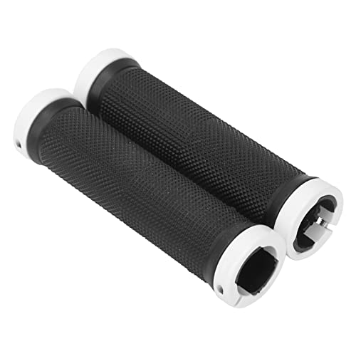 1 Pair Bike Handlebar Grips, Lightweight Rubber Handlebar Sleeve for Mountain Bike - color: White