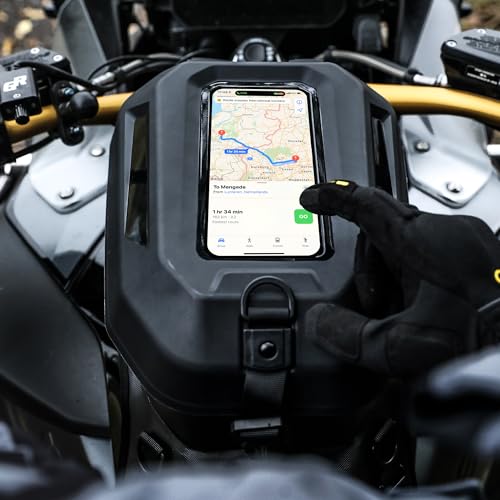 Rhinowalk Motorcycle Tank Bag Waterproof Hard Shell Motorbike Tank Bag with Touch Screen Phone Pocket, Detachable Top Cover, 5.6L Backpack Motor Cycle Accessories