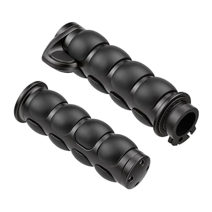 Motorcycle Hand Grips 1 Inch 25MM Handlebar Grip Throttle Non-Slip Universal Compatible with Harley Davidson Dyna Sportster 883 Road King Electra Glide Street Glide - color: Black-A