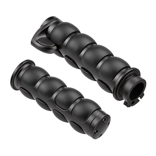 Motorcycle Hand Grips 1 Inch 25MM Handlebar Grip Throttle Non-Slip Universal Compatible with Harley Davidson Dyna Sportster 883 Road King Electra Glide Street Glide - color: Black-A
