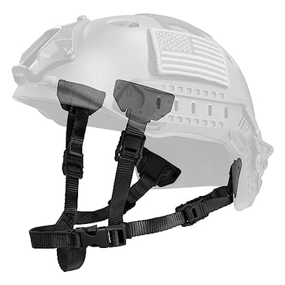 Tactical Helmet Chin Strap Adjustable Dial 4 Points Suspension System with Bolts and Screws for Tactical Fast MICH Bump Helmet Accessory - color: Style 3-Black