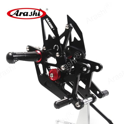 Arashi Version 2.0 Adjustable Rearsets for Honda CB300F CBR300R 2015-2023 ABS include, Black - color: Black, size: CB300F CBR300R 2015-2023 ABS include