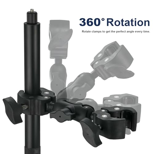 CZC AUTO Motorcycle Bike Handlebar Clamp Mount, 59.5" Invisible Selfie Stick, Compatible with Insta360 X5 X4 X3 X2 X ONE RS R GO 3 Camera