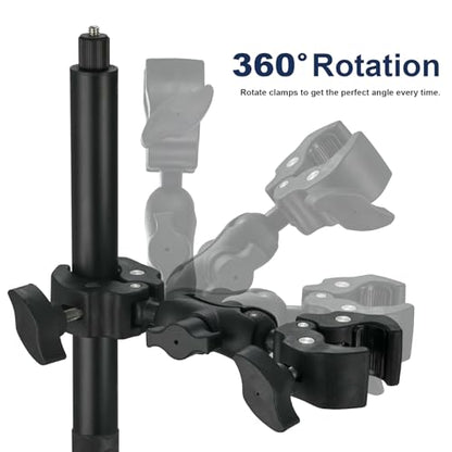 CZC AUTO Motorcycle Bike Handlebar Clamp Mount, 59.5" Invisible Selfie Stick, Compatible with Insta360 X5 X4 X3 X2 X ONE RS R GO 3 Camera