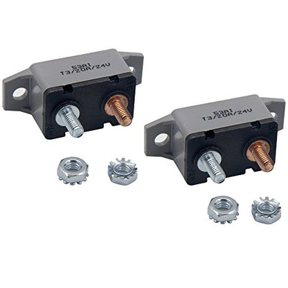 ZOOKOTO 2pcs 12-24V 20 Amp ATV Resettable Circuit Breaker Fuse Holder 20A - color: 2Pcs, size: 20A