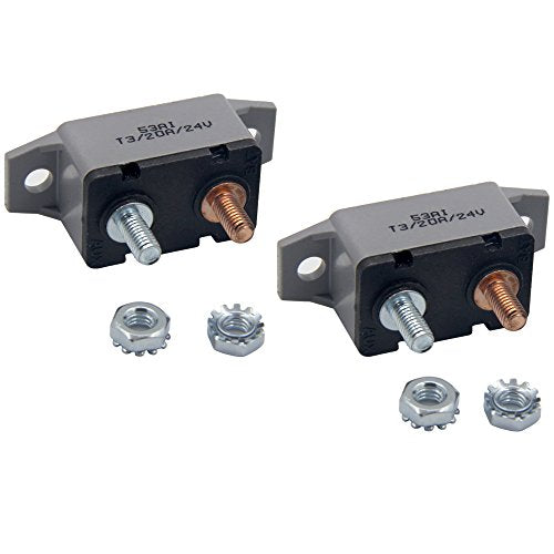 ZOOKOTO 2pcs 12-24V 20 Amp ATV Resettable Circuit Breaker Fuse Holder 20A - color: 2Pcs, size: 20A