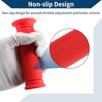 7/8" 22mm 15/16" 24mm Universal Motorcycle Hand Grips Cover Non Slip Rubber Handlebar Grips for Motorcycle Scooter Bicycle ATV Red 1 Pair