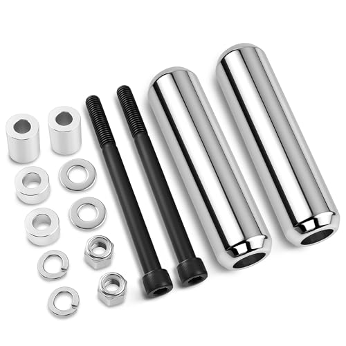 6.5" Al Motorcycle Frame Sliders Falling Crash Protector Upper Shock Mount Guards Falling Side Protector Fit for Dyna 2006-2017 (Smooth Style) - color: 6.5 Inch-Gripple(AL)-Silver, size: For Harley Dyna 2006-2017