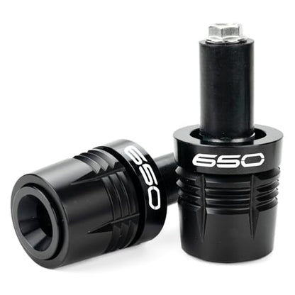 Motorcycle Handle Bar Ends Grips Plug Sliders Handlebar Grips Cap Compatible with Ninja 650 650R Ninja650 2017-2025 2026 Z650 Accessories (Black) - color: Black