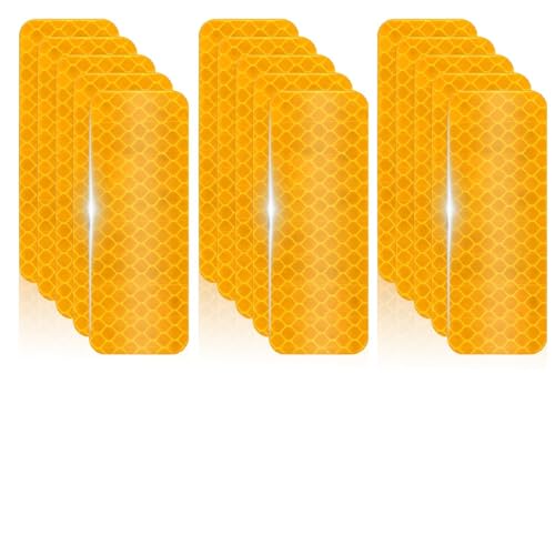 50 Pcs Super Reflection Reflective Stickers Made of 3M DG3, Yellow Outdoor Waterproof Safety Reflective Tape for Car/Bike/Mailbox/Helmet/Truck - Safety Stickers Yellow - color: Fluorescent Yellow 50pcs