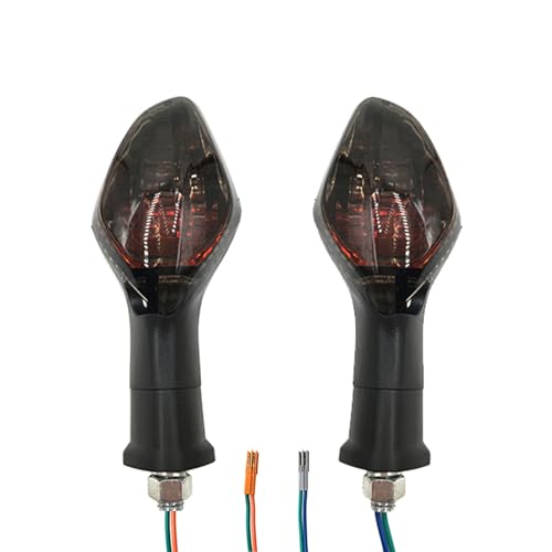 2Pcs Motorcycle Turn Signals Indicator Light Compatible with Honda NC700 NC750 CTX700 CBR500 CBR650 MSX125 CMX300 CB400F 650F CBR650F CRF250L Motorcycle Winker Indicator (Smoke) - color: Smoke