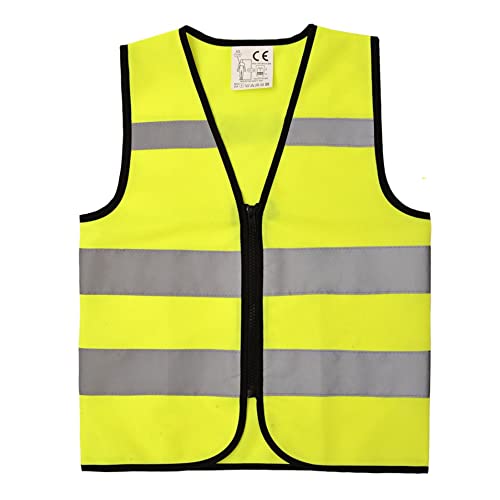 High Visibility Kids Safety Vest,Toddler Safety Vest,Reflective Vest Kids,Toddler Construction Vest For Cycling &Running Y1/XS/Zipper - color: Neon Yellow（zipper-1pc）, size: X-Small