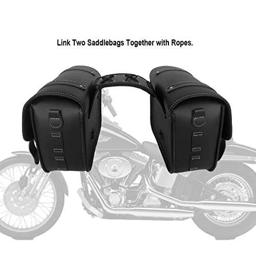 Motorcycle Saddlebags with Cup Holder and Lock Side Saddle Bags Universal for Harley Cruiser Bobber Suzuki Yamaha Kawasaki