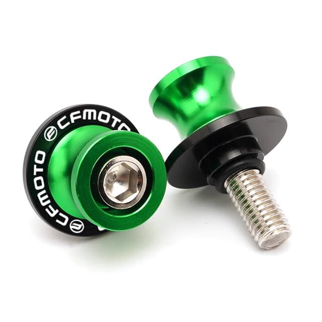 10MM 675SS Swing Arm Spools Sliders Fit For CFMOTO 675SS Stand Frame Slider Crash Bar Accessories,CNC T6061 Aluminum (Green) - color: Green