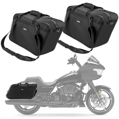 Mofun Motorcycle Saddlebag Liner Bags with Tool Pockets Hard Saddle Bags Insert Compatible With Harley Touring Street Glide Electra Road Glide Road King 1993-2025, 1 Pair Black - style: All Black