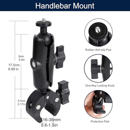 PellKing Motorcycle Handlebar Mount Car Mangetic Accessories Kit for Insta360 X5/X4/X3,88mm Magnetic Mount with 360 Degree Rotation,Ball Head Clamp Handlebar Clamp for Insta360 X5 and GoPro 13/12/11