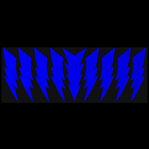 LiteMark Reflective Lightning Bolt Sticker, Bike, Helmet, Blue, 4 Inch - Pack of 9 Pcs - color: Blue
