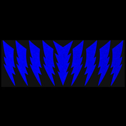 LiteMark Reflective Lightning Bolt Sticker, Bike, Helmet, Blue, 4 Inch - Pack of 9 Pcs - color: Blue