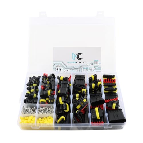 708Pcs Waterproof Car Electrical Connector Terminals, Automotive Wire Connector Plug Kit 1-6 Pin Connectors Male and Female for Car, Boat, Motorcycle - color: 708pcs