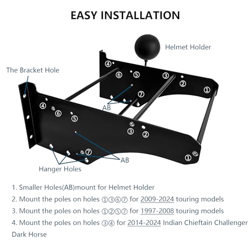 Tour Pack Wall Mount Depot Wall Storage Rack for Trunk Pak Mounting Luggage Rack Backrest Sissy Bar Compatible for Harley Touring Road Street Glide Road King Electra CVO and Indian
