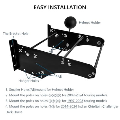 Tour Pack Wall Mount Depot Wall Storage Rack for Trunk Pak Mounting Luggage Rack Backrest Sissy Bar Compatible for Harley Touring Road Street Glide Road King Electra CVO and Indian