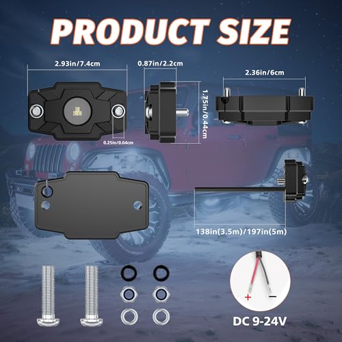 LED Rock Lights Trail Rig Lamp Rocklights 6500K Pure White LED Neon Underglow Lights IP68 Waterproof 9-24V for Off Road Truck Golf Carts ATV UTV SUV SXS RV Motorcycle Boat (4 Pods) - color: 4 Pods