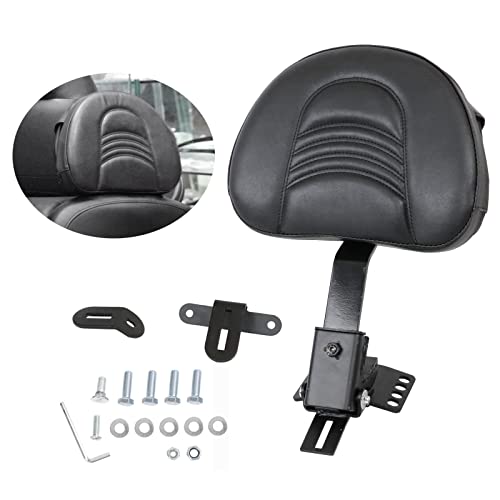 AUFER Adjustable Plug-in Heavy Duty Driver Rider Backrest Kits Compatible With For 1997-2020 2021 2022 2023 2024 2025 2026 Harley Touring Road King Street Glide Road Glide Electra Glide,Black - size: Stripe Style (Black)