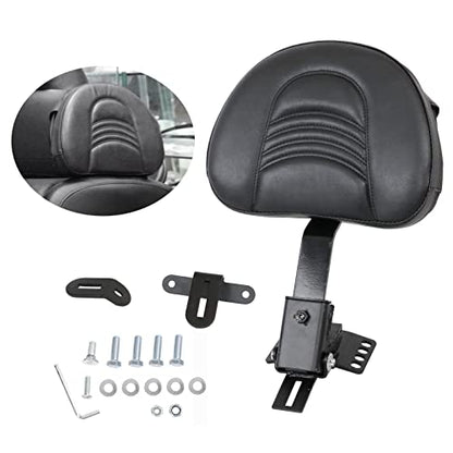 AUFER Adjustable Plug-in Heavy Duty Driver Rider Backrest Kits Compatible With For 1997-2020 2021 2022 2023 2024 2025 2026 Harley Touring Road King Street Glide Road Glide Electra Glide,Black - size: Stripe Style (Black)