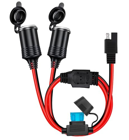 12AWG SAE to Cigarette Lighter Adapter Lighter Socket,12V-24V Heavy Duty Extension Cable with 15A Fuse,Used for Universal SAE Quick Connect Battery Charger and Accessories(2.6FT) - size: 2.6 Feet