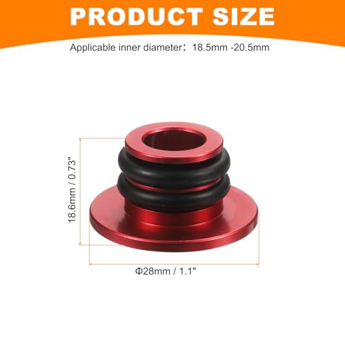 HARFINGTON Bar End Plugs Aluminum Handlebar End Caps Bike Plugs 0.57oz with Matching Rings for MTB Road BMX Fixed Gear Bike, Red - color: Red