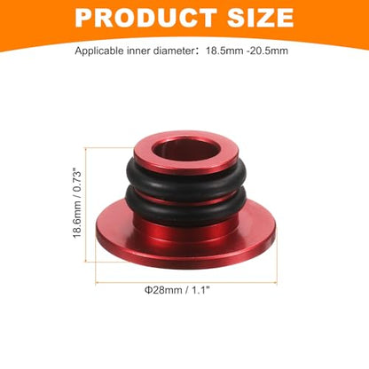 HARFINGTON Bar End Plugs Aluminum Handlebar End Caps Bike Plugs 0.57oz with Matching Rings for MTB Road BMX Fixed Gear Bike, Red - color: Red