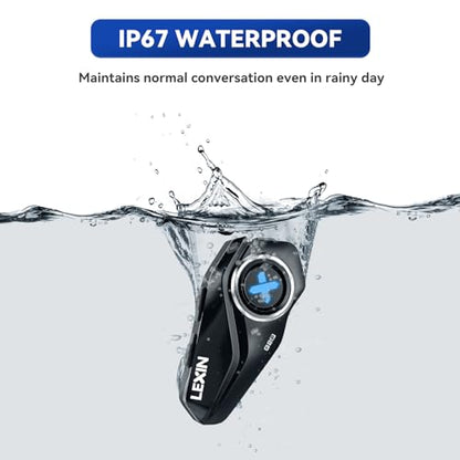 LEXIN G2P Motorcycle Helmet Bluetooth Headset, Group Intercom Communication Systems, FM Radio/ 6 Shells/Universal Pairing/Private Talk/Noise Cancellation, Fit for Snowmobile/ATV, 2 Pack - style: G2P Dual Pack