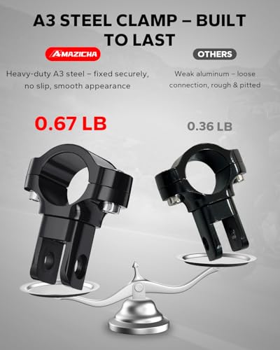 Amazicha Motorcycle Foot Pegs 1"&1.25" Highway Pegs Stainless Steel CNC Aluminum Adjustable Fit for Harley Davidson Street Glide Road King Road Glide Softail Dyna Sportster 1-1/4" Engine Guard, Black - color: Black