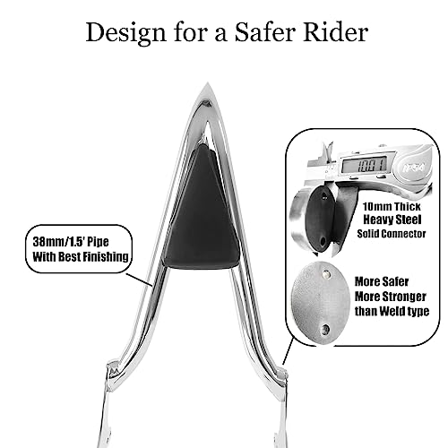 1997-2008 Detachable Sissy Bar Backrest Passenger Back Rest Pad for Harley Touring Road Glide Road King CVO Street Glide Electra Glide (22" Tall Chrome) - color: Chrome, size: 1997-2008