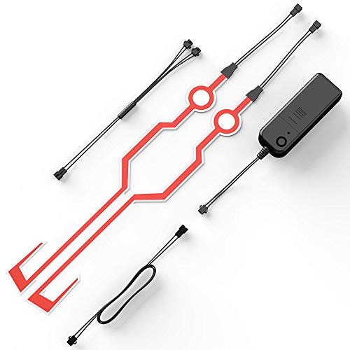 Light Strip For Motorcycle Helmet DIY Night Signal Light Luminous Stripe Sticker Motorcycle Light Strip Luminous Stickers Night Super brightness Water Resistant - color: Red