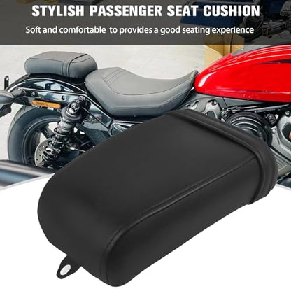 CHIFUN Motorcycle Rear Passenger Seat Compatible with Harley Nightster 975 RH975 2022-2025, Passenger Cushion Pad Black Synthetic Leather