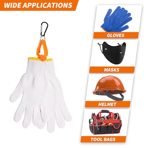 30 PCS Orange Glove Clips for Work Glove Holders, Safety Clip Glove Keeper, Gloves Grabber Clips, Gloves Belt Clips for Worker Construction