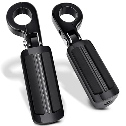 PBYMT Highway Pegs, P-Clamp A3 Steel Highway Footpegs Footrest Fit For 1.25''(32mm) Crash Bars Compatible with Harley Davidson Touring Black - color: Black